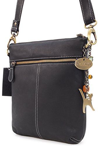CATWALK COLLECTION - Laura - Bolso bandolera - Cuero - Negro