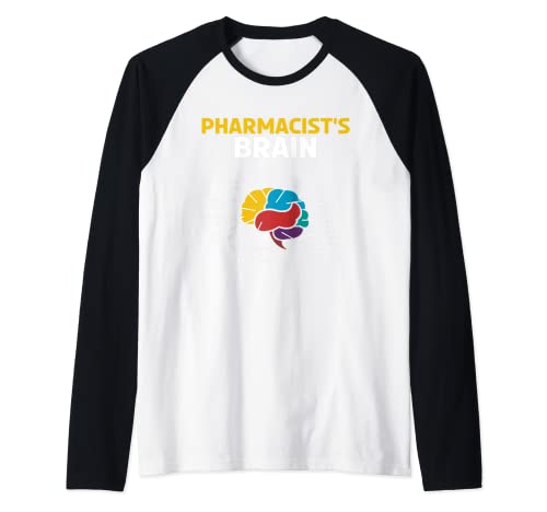 Cerebro de farmacéutico para un boticario, químico o Camiseta Manga Raglan
