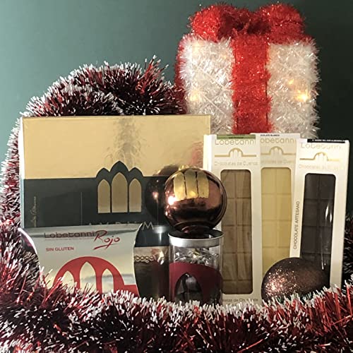 Cesta Regalo Bombones Chocolate Artesano Gourmet Sin Gluten "Lobetanni" Aurum