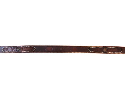 CHARRO Cinturón El E304 vintage de cuero con dos tachuelas grandes y marca a fuego cuero X-Large