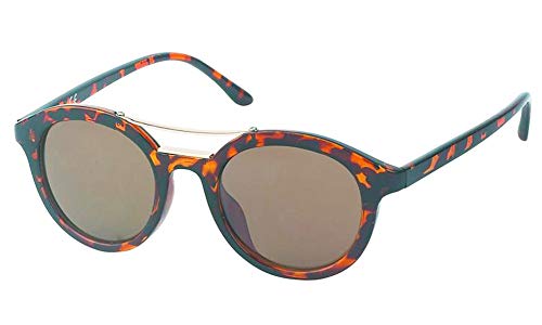 Chic-Net Gafas de sol gafas redondas metálicas bordes decorativos vintage John Lennon Estilo 400UV naranja