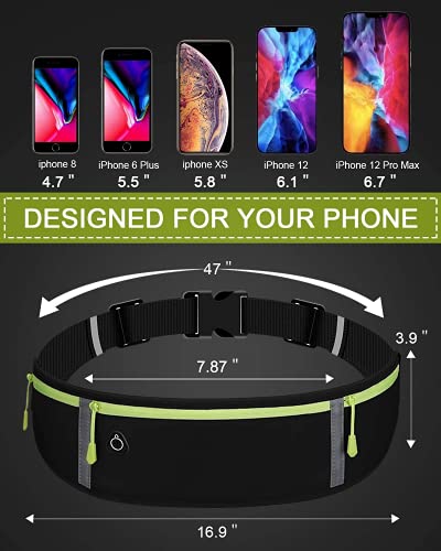 Cinturón para Correr, riñonera de Moda, riñonera Impermeable para Hombres y Mujeres, Adecuado para Hombres y Mujeres Que corren con teléfonos móviles (Black)