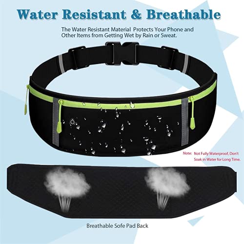 Cinturón para Correr, riñonera de Moda, riñonera Impermeable para Hombres y Mujeres, Adecuado para Hombres y Mujeres Que corren con teléfonos móviles (Black)