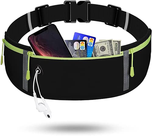 Cinturón para Correr, riñonera de Moda, riñonera Impermeable para Hombres y Mujeres, Adecuado para Hombres y Mujeres Que corren con teléfonos móviles (Black)