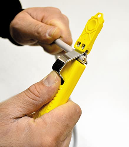 C.K T10280 JOKARI J10280-Cuchillo Pelacables Secura Nº 28H con Cuchilla en Forma de Gancho (Ø 8-28 mm), Amarillo