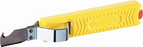 C.K T10280 JOKARI J10280-Cuchillo Pelacables Secura Nº 28H con Cuchilla en Forma de Gancho (Ø 8-28 mm), Amarillo