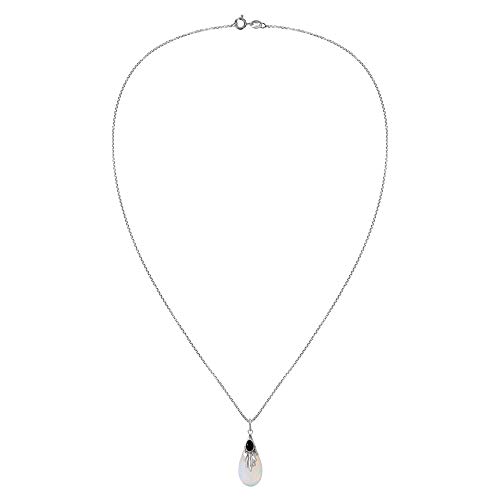 Collar colgante de piedra lunar natural Gota de agua gota de agua collar de pera joyería de plata collar de cristal curativo plata para mujeres niñas damas (Púrpura)