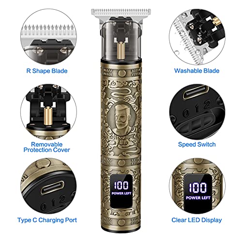 Cortapelos Hombre, Maquina Cortar Pelo, LED Pantalla Maquinilla Cortar Pelo Profesional, Eléctrica Cortadora de Pelo Recortadora de Barba Maquina de Afeitar Máquina Cortar Pelo Inalámbrico Carga USB