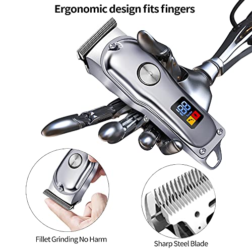 Cortapelos Hombre Maquina Cortar Pelo Profesional Pantalla Digital de Batería Cortadora de Pelo Inalámbrica USB Recargable Recortadora de Barba Precisión Barbero Electrico Kit Regalo Hombre