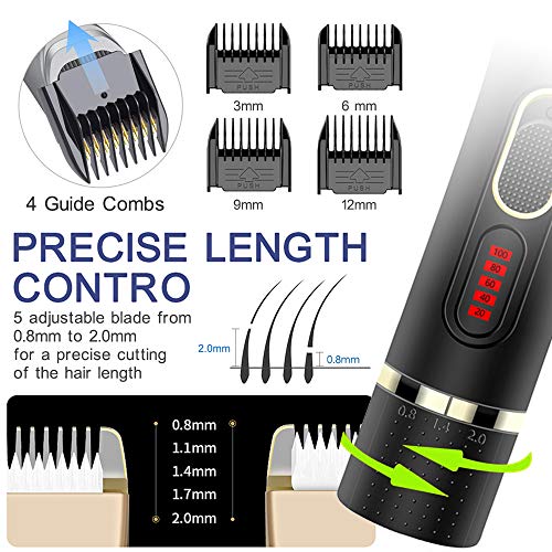 Cortapelos Hombre, Moevert Maquina Cortar Pelo Profesional Máquina Cortapelo Cabeza Maquinilla Eléctrica Cortadora de Pelo Recortadora con Pantalla LCD Batería Recargable para Adulto