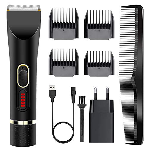 Cortapelos Hombre, Moevert Maquina Cortar Pelo Profesional Máquina Cortapelo Cabeza Maquinilla Eléctrica Cortadora de Pelo Recortadora con Pantalla LCD Batería Recargable para Adulto