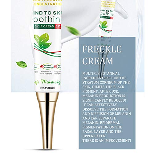 Crema de Eliminación de Pecas,Aclara Las Manchas de Pigmento, Reduce las Manchas de la Edad, Las Pecas, El Melasma, Crema Facial Blanqueamiento de la Piel, 30g