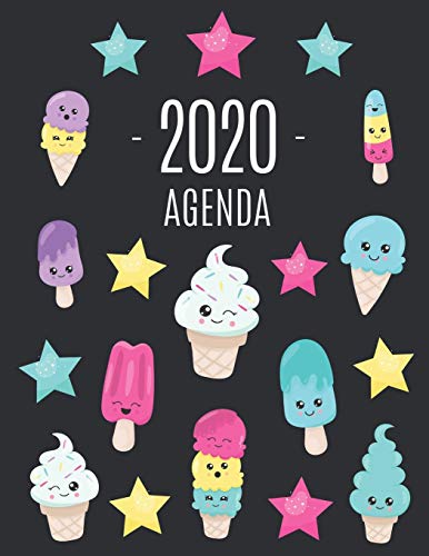 Crème Glacée Agenda 2020: Agenda avec Espaces pour Notes | Pour l’Organisation à la Maison ou au Bureau
