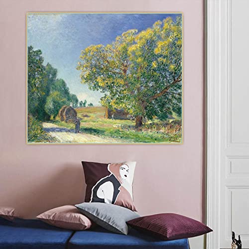 Cuadro famoso de Alfred Sisley "Un claro del bosque, impresiones en lienzo de 1885", arte de pared para la decoración de la sala de estar Cuadro 60x75cm(24x30in) sin marco