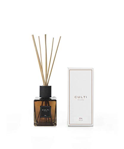 Culti - Difusor de varillas Décor de 500 ml Milano - Aroma Era, de midolina, Cassis, rosa y ámbar vegetal. - Duración 3 meses - Metraje de 10 a 20 m2