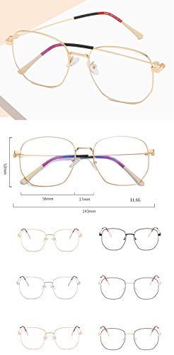 DAUCO Moda Unisex Anti Luz Azul Gafas Metal Monturas de Gafas Filtro Antifatiga Anti-luz Azul para Protección contra Luz Azul, Anti Fatiga por Deslumbramiento