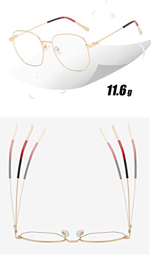 DAUCO Moda Unisex Anti Luz Azul Gafas Metal Monturas de Gafas Filtro Antifatiga Anti-luz Azul para Protección contra Luz Azul, Anti Fatiga por Deslumbramiento