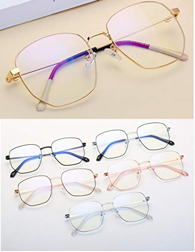 DAUCO Moda Unisex Anti Luz Azul Gafas Metal Monturas de Gafas Filtro Antifatiga Anti-luz Azul para Protección contra Luz Azul, Anti Fatiga por Deslumbramiento