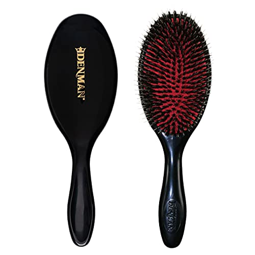 Denman D81L - Cepillo de nailon acolchado con cerdas naturales, tamaño grande