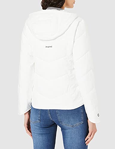Desigual Paddded Regular Co Mandal Chaqueta, Blanco, L para Mujer