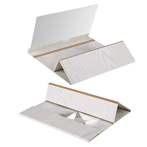 DEWIN Amplificador de Pantalla para Teléfono,Lupa para Móvil Amplificador de Pantalla de Teléfono Móvil de Alta Definición de 12 '' con Soporte de Grano de Madera Antirradiación (Blanco)