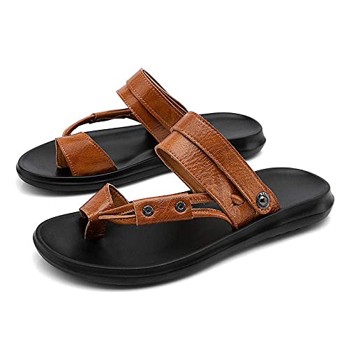 DFJU Sapatos de Praia, chinelos e sandálias Casuais de verão Masculino, chinelos para Dentro e para Fora - Cinza_41