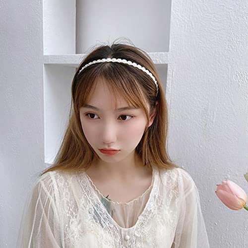 Diademas de Perlas Sonwaha 6 PCS Moda Perla Mujer Venda Elegantes Perlas Blancas Brillantes Bonita Diadema para Mujeres y Niñas