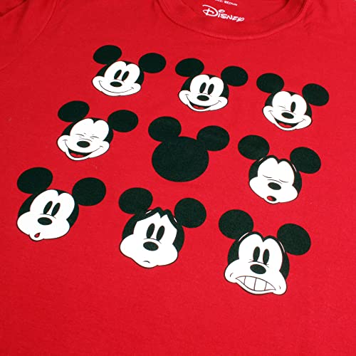 Disney Mickey Mouse Face Camiseta, Rojo (Cardinal Red Car), 40 (Talla del Fabricante: Medium) para Mujer