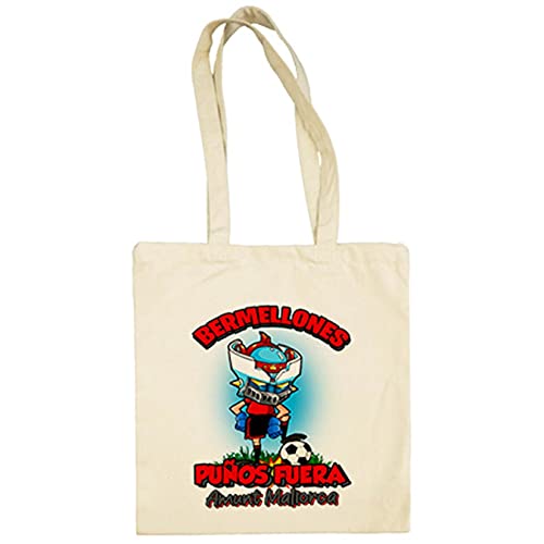 Diver Bebé Bolsa de tela frase Bermellones puños fuera parodia robot de los 80 para nostálgicos futboleros de Mallorca - Beige, 38 x 42 cm