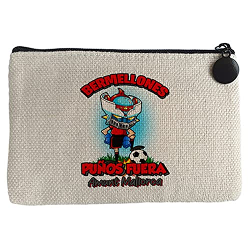 Diver Bebé Monedero frase Bermellones puños fuera parodia robot de los 80 para nostálgicos futboleros de Mallorca - Beige, 15 x 10 cm