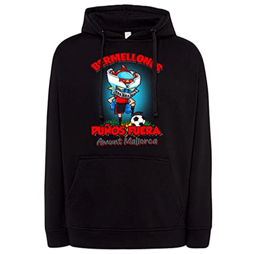 Diver Bebé Sudadera Frase Bermellones puños Fuera Parodia Robot de los 80 para nostálgicos futboleros de Mallorca - Negro, XXL