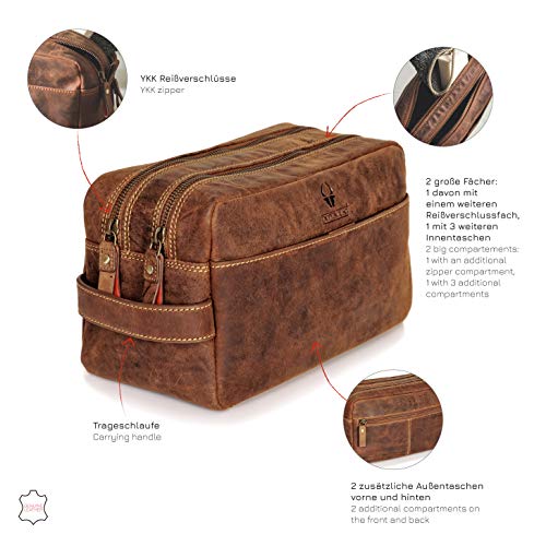 DONBOLSO Stockholm - Neceser de Piel de Viaje, para Mujer y Hombre