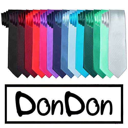 DonDon hombres corbata 7 cm business professional classica hecho a mano rojo para la oficina o eventos festivos