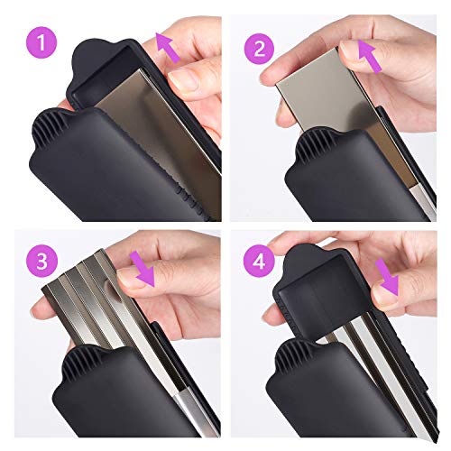 DSHOW 4 en 1 Plancha de Pelo Efecto Trenzas Plancha Ondas PequeñAs Ondulado con 4 Placas Intercambiables de CeráMica de Titanio Para Ondular el Cabello Plancha Onduladora Pelo Zig Zag (Negro)