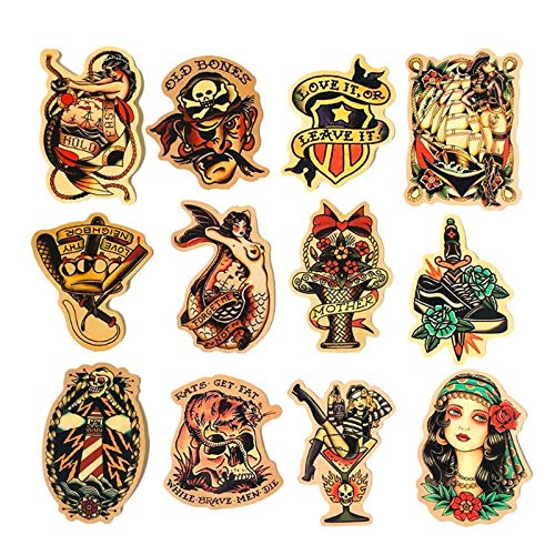 DUOYOU Color Vintage Retro Skull Bellezas Hacer Maleta Portátil Casco Pegatinas Impermeable Juguetes Venta al por Mayor/50pcs