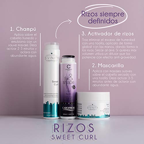 D.VINITY Sweet Curl – Mascarilla para Cabellos Rizados, Mascarilla Hidratante, Nutre y Repara, Rizos Definidos con Elastane, Colágeno y Keratina (500 ml)