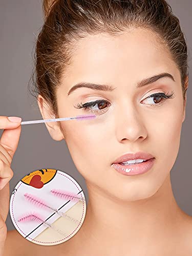 EBANKU 40 pcs Rosa Tubos de Varita de Pestañas Set, Diamante Tubo de Cepillo de Pestañas Vacío Varita de Rímel Cepillos de Pestañas Aplicador de Cejas para Mujeres Niñas