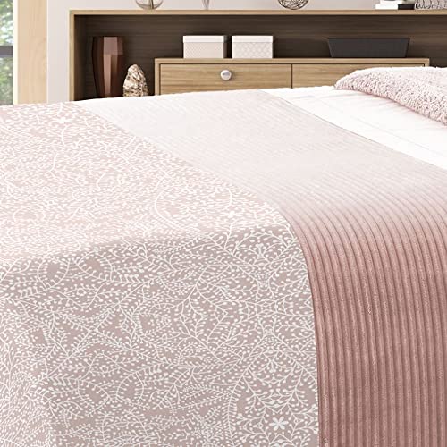 EDREDON Sherpa CONFORTER MANTEROL DOKO 051 Rosa Ramillete (Cama 135 cm.)