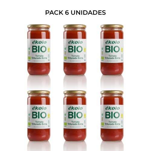 Ekolo Tomate Triturado Ecológico, 6 Tarros * 700G 6 Unidades 3960 ml