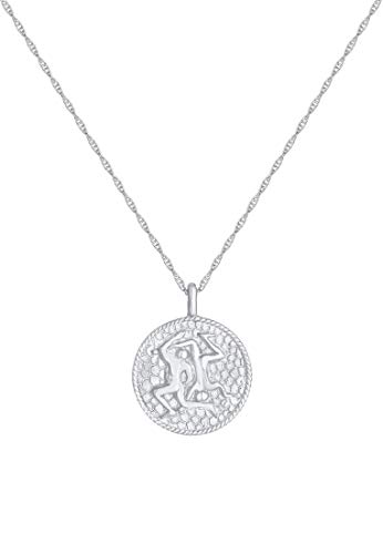 Elli Collares Moneda del signo del zodíaco Géminis en plata esterlina 925 bañada en oro