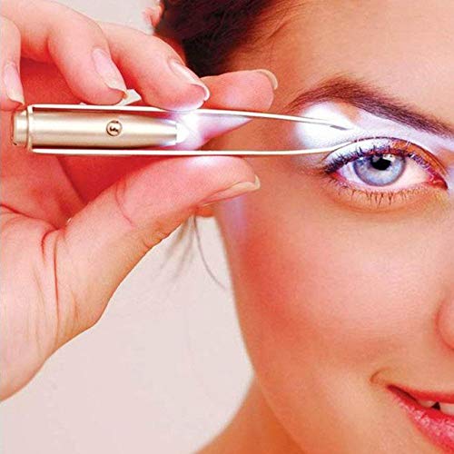 EmNarsissus Nueva Pinza portátil con luz Led para depilar Cejas, Herramienta de Maquillaje de Belleza con luz Led para Mujeres