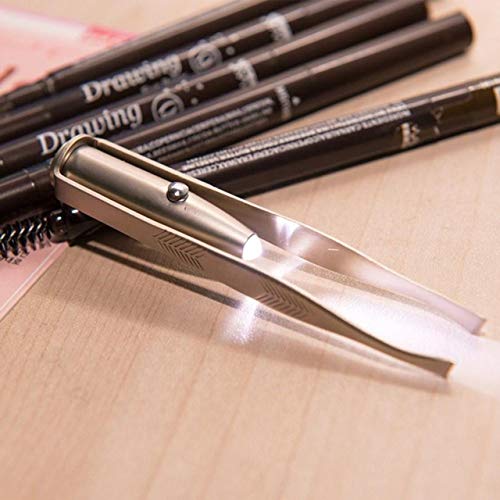EmNarsissus Nueva Pinza portátil con luz Led para depilar Cejas, Herramienta de Maquillaje de Belleza con luz Led para Mujeres