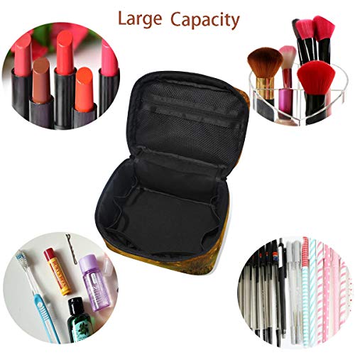 Emoya - Neceser Grande para Maquillaje, otoño, otoño, Hojas Naranjas, Viajes, Impermeable, Bolsa organizadora para cosméticos para Mujer