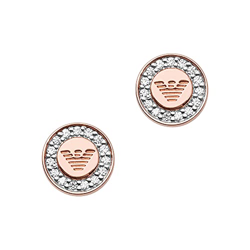 Emporio Armani EG3054221 – Pendientes para Hombre, de plata 925, abulón Mate, Blanco, tallado redondo