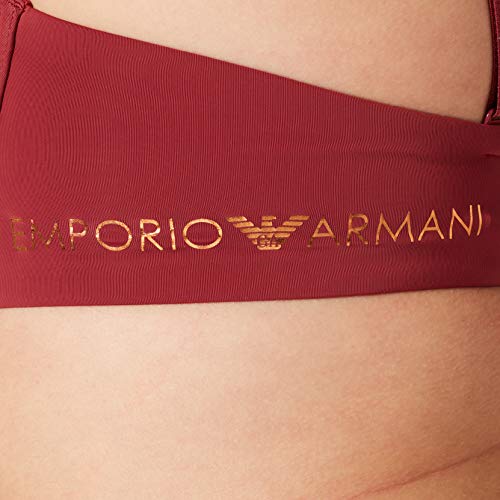 Emporio Armani Sujetador de Microfibra con 2 Lazos, Granada de Pomelo, 95D para Mujer