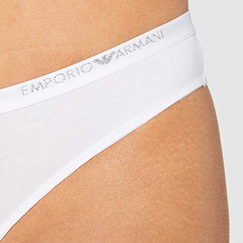 Emporio Armani Underwear Bi-Pack Brazilian Brief Ropa Interior, Bianco/Bianco-White/White, XL para Mujer
