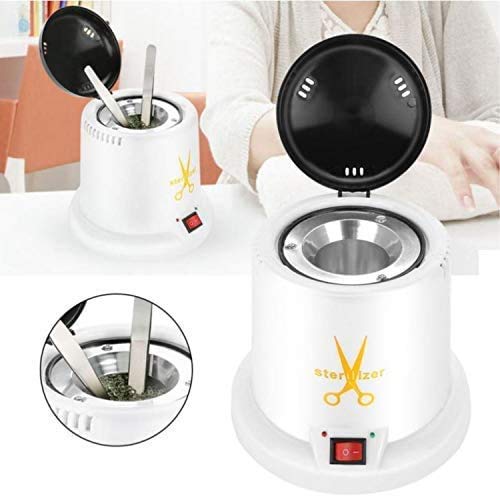 Esterizador cuarzo esterilizador de 100W con Bolas de Cuarzo, Instrumento Desinfección y Limpieza a 250 Grados, para peluqueria y estetica, Manicura y Pedicura (Blanco)