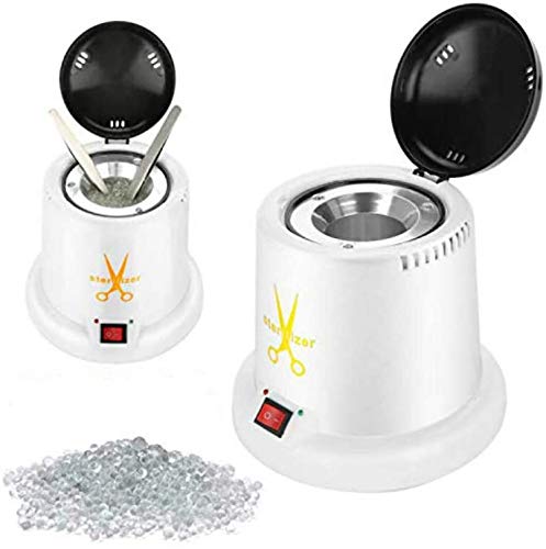 Esterizador cuarzo esterilizador de 100W con Bolas de Cuarzo, Instrumento Desinfección y Limpieza a 250 Grados, para peluqueria y estetica, Manicura y Pedicura (Blanco)