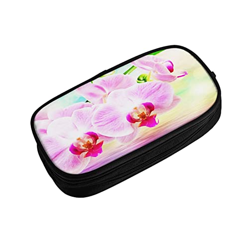 Estuche Escolar Orquídea Planta SPA, Multifuncional Estuche De Lápices De Gran Capacidad para Hombre Mujer Estudiante En Escuela para Niñas Niños