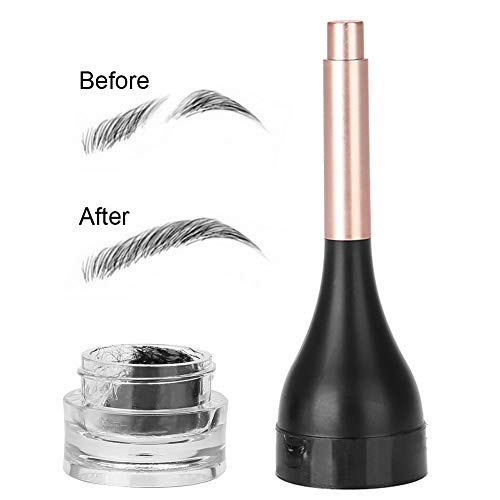 Extensiones de Cejas 3D, Extension gel para cejas pobladas Crema de aumento de cejas a prueba de agua, gel Construcción de cejas Cabello para hombres Mujeres(Black)